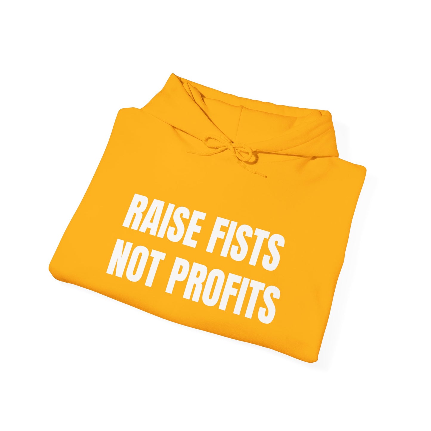 RAISE FISTS NOT PROFITS Hooded Sweatshirt